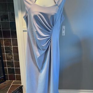 Shelby & Palmer Light Blue Draped Midi Dress